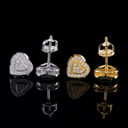 GL S925 Silver Fashion Style VVS Moissanite Heart Earrings