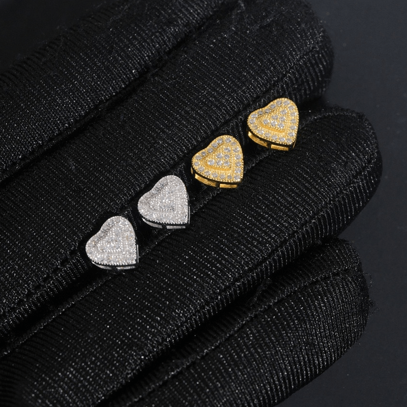 GL Silver Fashion Style Moissanite Heart Earrings