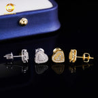 GL S925 Silver Fashion Style VVS Moissanite Heart Earrings