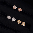 GL S925 Silver Fashion Style VVS Moissanite Heart Earrings