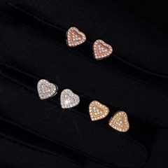 GL Silver Fashion Style Moissanite Heart Earrings