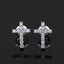 【US 3 Days Delivery】GL Iced Out Cross Earring Paved VVS Round Cut Moissanite  16K Gold Plated