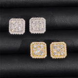 GL Silver Gold Plated Square Moissanite Diamond Stud Earrings