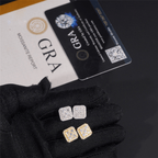 【US 3 Days Delivery】GL Silver Gold Plated Square Moissanite Diamond Stud Earrings