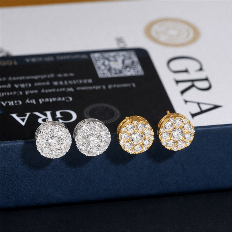 GL Hip Hop Fashion Jewelry S925 Silver VVS Moissanite Diamond Earrings