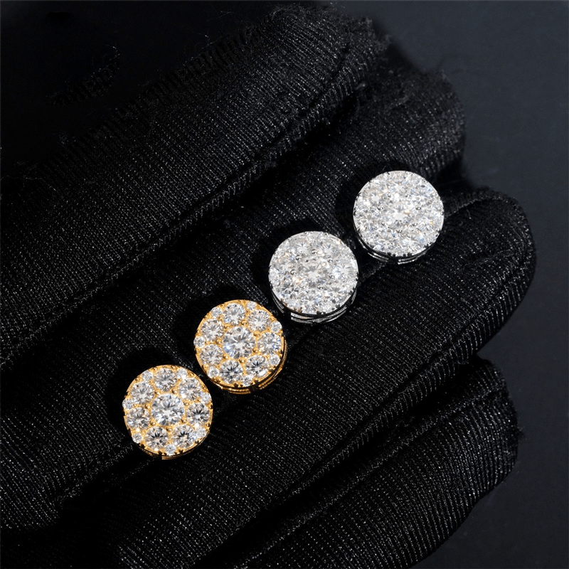 【US 3 Days Delivery】GL Hip Hop Fashion Jewelry S925 Silver VVS Moissanite Diamond Earrings Main image
