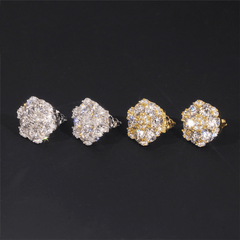 GL Hiphop Jewelry  925 Sterling Silver VVS Round Cut Moissanite Stud Earring