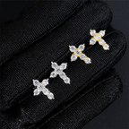 GL S925 Silver Cross VVS Moissanite Earrings Hip Hop Fashion Jewelry