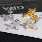 GL S925 Silver Cross VVS Moissanite Earrings Hip Hop Fashion Jewelry