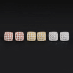 GL Hiphop Jewelry 925 Sterling Silver VVS Moissanite Square Earrings