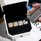 GL Hiphop Jewelry 925 Sterling Silver VVS Moissanite Square Earrings