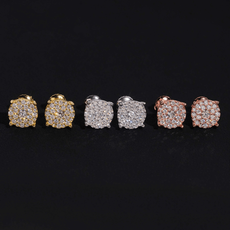 GL Fashion Style VVS Round Moissanite Earrings