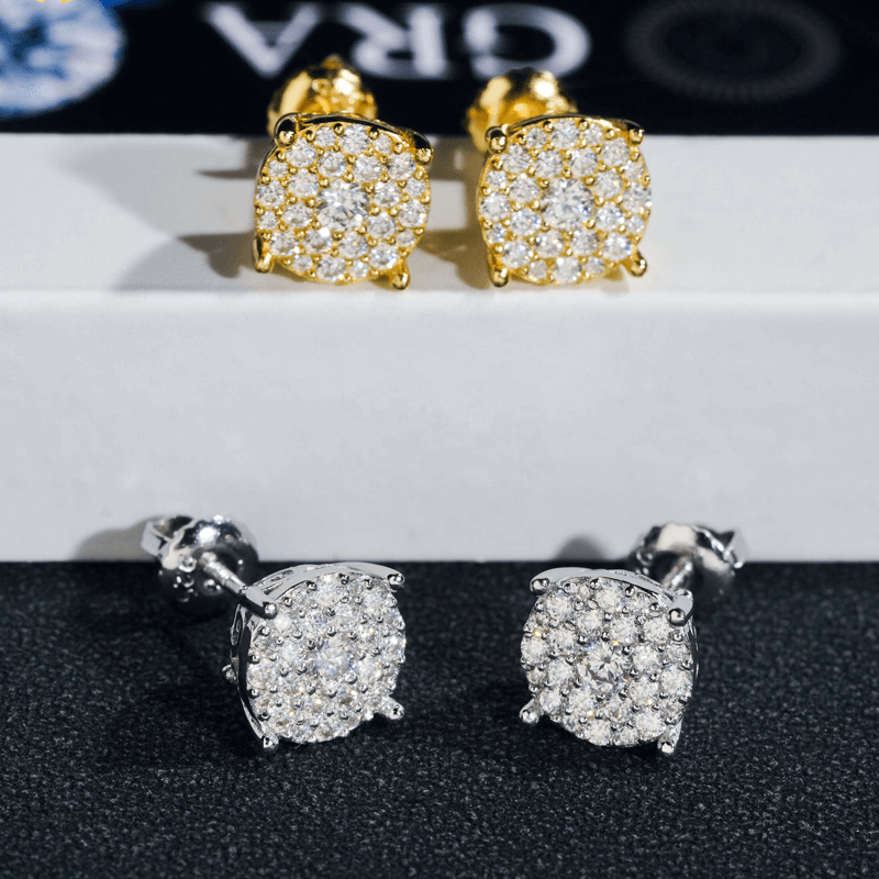 GL Fashion Style S925 Silver VVS Round Moissanite Earrings