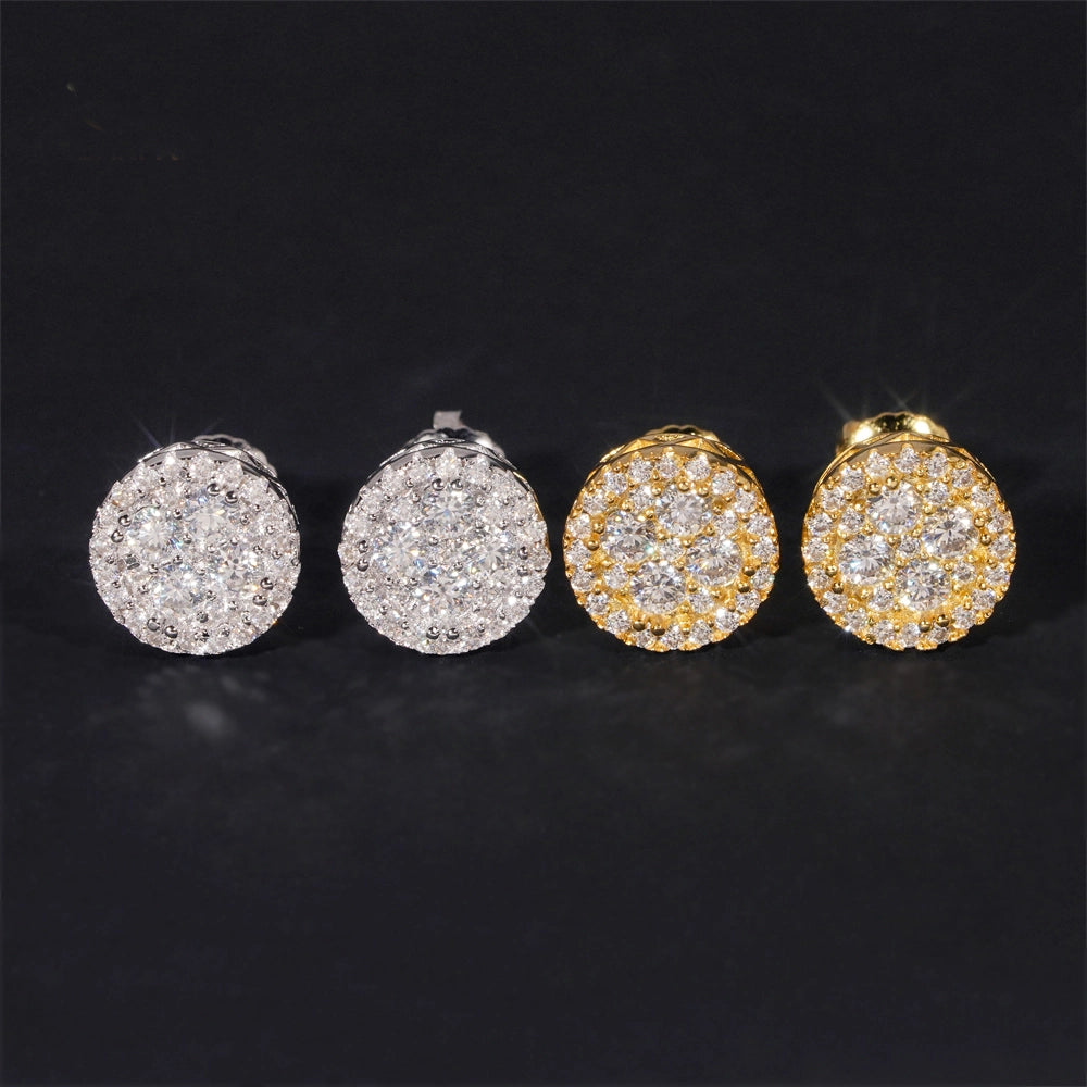 9MM S925 Silver Round Shaped VVS Moissanite Stud Earrings Secondary image