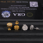 9MM Round Shaped VVS Moissanite Stud Earrings
