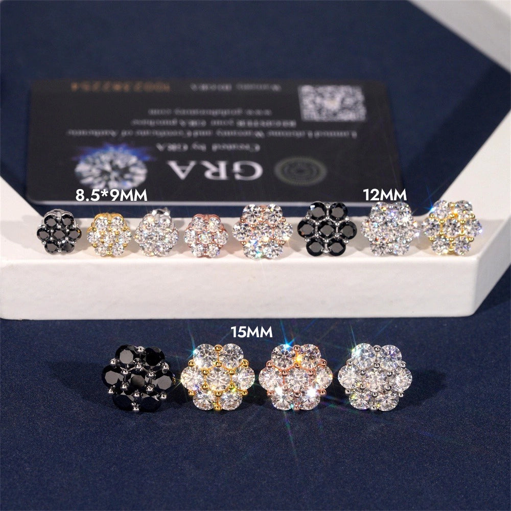 GL Hip Hop Earrings 925 Sterling Silver Moissanite Stud Earrings Secondary image