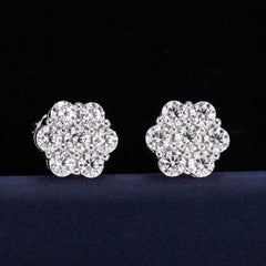 GL 925 Silver Flower Moissanite Earrings