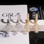 Cross Princess Cut VVS Moissanite Earrings