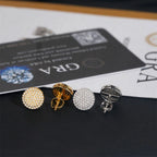 10.2MM Round Micro Pave VVS Moissanite Stud Earrings