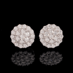 【US 3 Days Delivery】GL Fashion  Round Cut S925 Silver VVS Diamond Moissanite Classic Silver Earrings