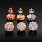 【US 3 Days Delivery】GL Fashion  Round Cut S925 Silver VVS Diamond Moissanite Classic Silver Earrings
