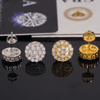【US 3 Days Delivery】GL Fashion  Round Cut S925 Silver VVS Diamond Moissanite Classic Silver Earrings
