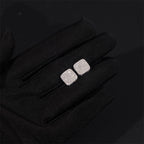 10MM Square Micro Pave VVS Moissanite Stud Earrings