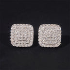 10MM Square Micro Pave VVS Moissanite Stud Earrings