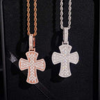 S925 Silver Micro Pave VVS Moissanite Cross Pendant
