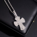 S925 Silver Micro Pave VVS Moissanite Cross Pendant