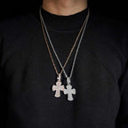 S925 Silver Micro Pave VVS Moissanite Cross Pendant