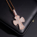 S925 Silver Micro Pave VVS Moissanite Cross Pendant