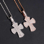 S925 Silver Micro Pave VVS Moissanite Cross Pendant