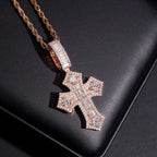Baguette Iced Out VVS Moissanite Cross Pendant
