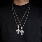 Baguette Iced Out VVS Moissanite Cross Pendant