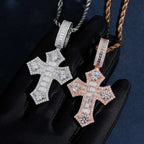 Baguette Iced Out VVS Moissanite Cross Pendant