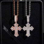 Baguette Iced Out VVS Moissanite Cross Pendant