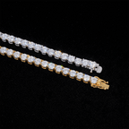 GL3MM 4MM 5A+ Diamond Tennis Chain 14K Gold Plated