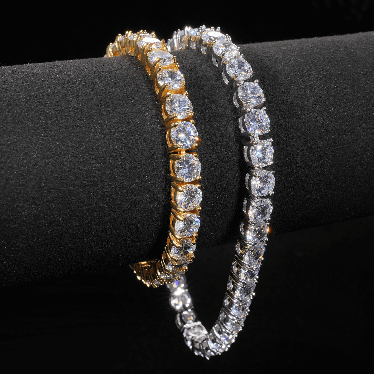 GL3MM 4MM 6MM 5A+ Diamond Tennis Chain 14K Gold Plated