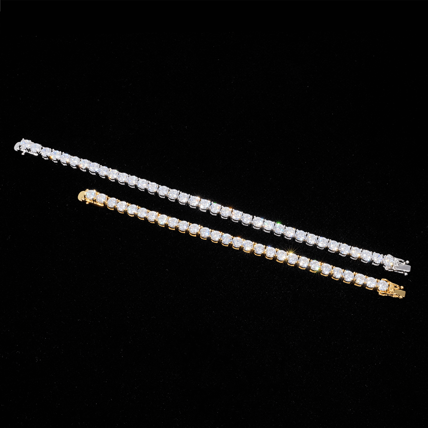GL3MM 4MM 5A+ Diamond Tennis Chain 14K Gold Plated