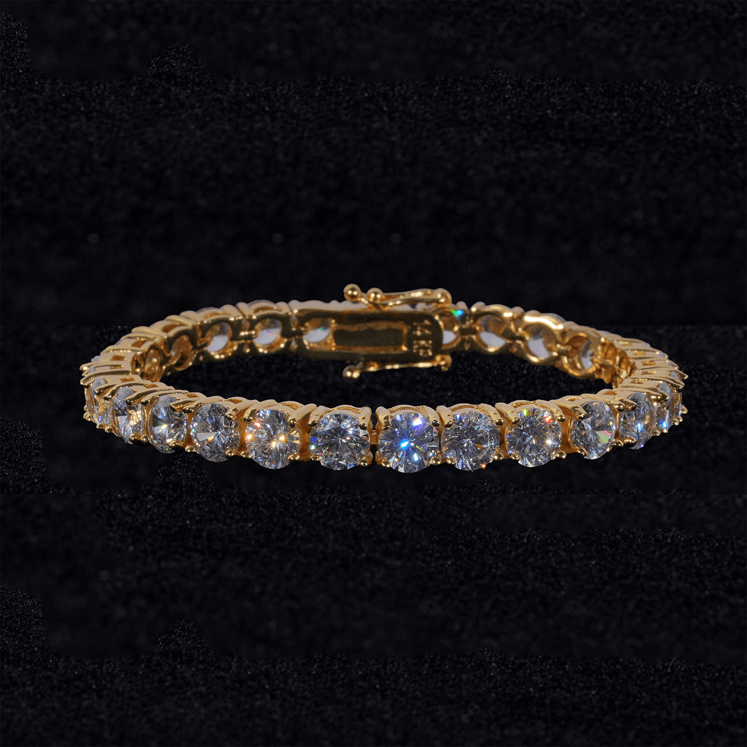 GL3MM 4MM 5A+ Diamond Tennis Chain 14K Gold Plated