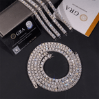 GL 5MM 6.5MM S925 Silver Full Moissanite Necklace Tennis Chain