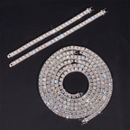 GL 5MM 6.5MM S925 Silver Full Moissanite Necklace Tennis Chain