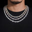 S925 5MM Round&Pear VVS Moissanite Cluster Tennis Chain Necklace