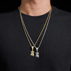 GL 18k Gold Plated Silver Miossanite Diamonds Jesus Pendant