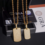 GL Iced Out S925 Silver Brilliant Diamond Nameplate Pendant