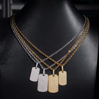 GL Iced Out S925 Silver Brilliant Diamond Nameplate Pendant
