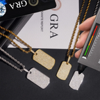 GL Iced Out S925 Silver Brilliant Diamond Nameplate Pendant