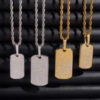 GL Iced Out S925 Silver Brilliant Diamond Nameplate Pendant