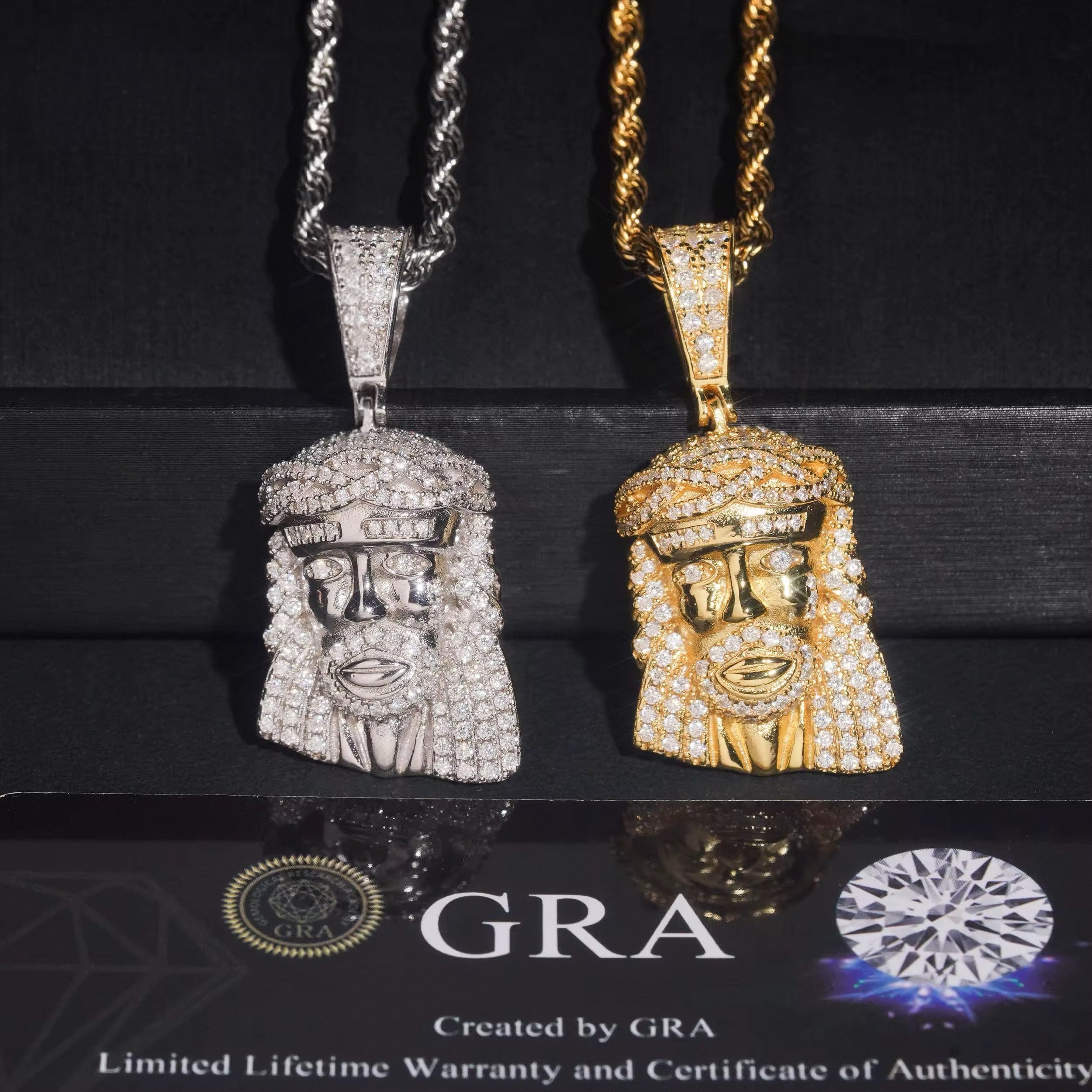 Iced Out Silver VVS Moissanite Jesus Pendant